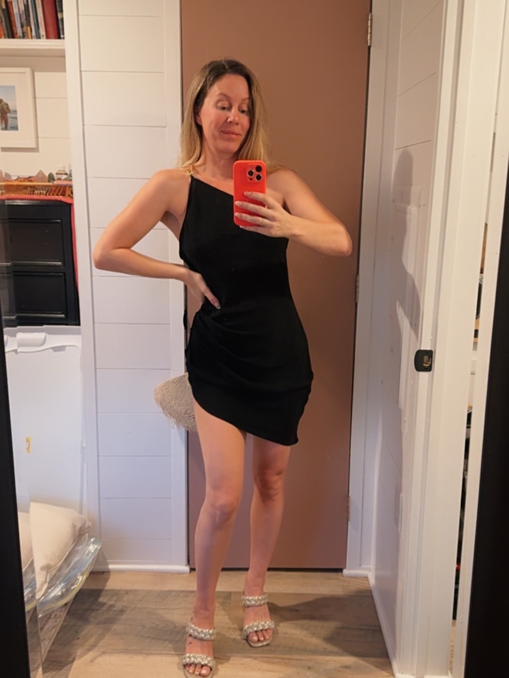 Amanda Uprichard Black One-Shoulder Mini Dress